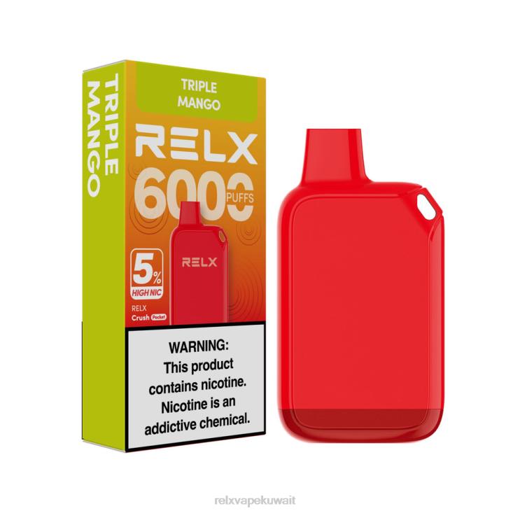 RELX Crush Pocket 6000 5% نيكو عالية | 6NH4826 ‎RELX Vape Kuwait مانجو ثلاثية