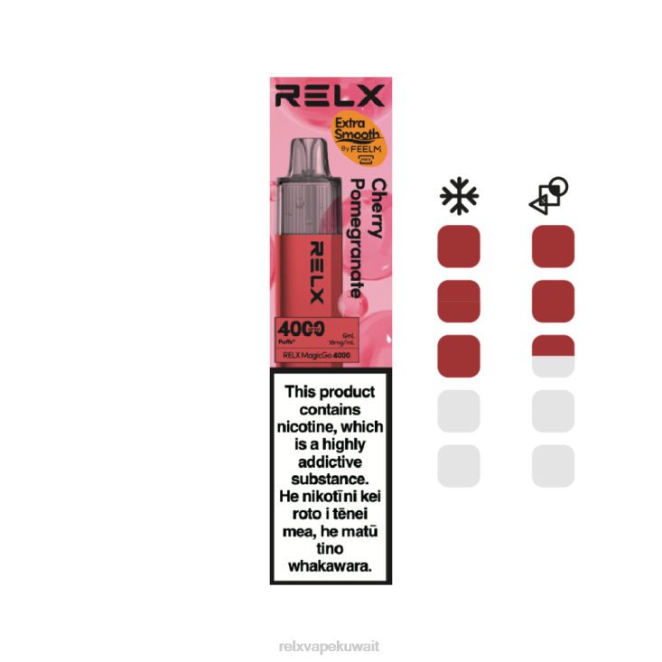 RELX MagicGo 4000 سيجارة يمكن التخلص منها | 6NH488 ‎RELX Vape Kuwait الرمان الكرز